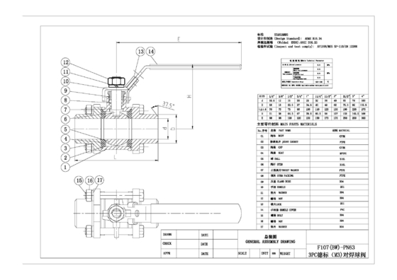 1000 WOG 3 Piece 316 Stainless Steel Socket Weld Ball Valve Dengan Genggam Kunci