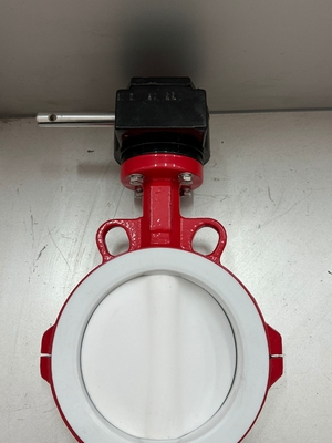 PFA dilapisi dan PTFE dilapisi klep butterly BFV Flanged Tipe Wafer Klep kupu-kupu Pneumatic On Off Valve