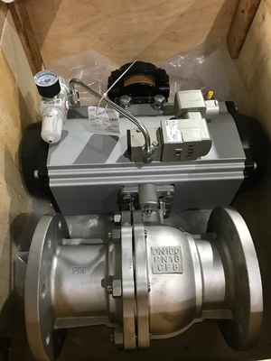 2 Way On Off Ball Valve Flange End Dengan Pneumatic Actuator
