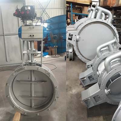 Pneumatic Actuator dioperasikan damper suhu tinggi Butterfly Damper Motorized Butterfly Damper