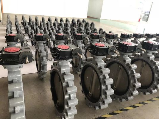 Katup Kupu-kupu Pneumatik dengan Segel EPDM Dukungan Lug Tekanan Menengah Katup Kupu-kupu Lug Diaktifkan Udara