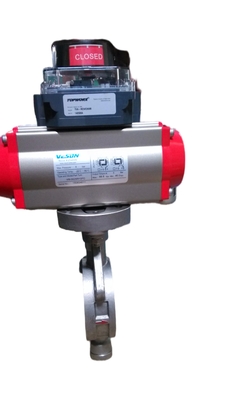 8 Inch Pneumatic Tekanan Tinggi Klep Kupu-kupu Metal Seal