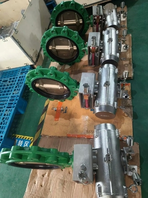 Pneumatic Lug Butterfly Valve Aluminium Perunggu EPDM Seal 2-24 Inch