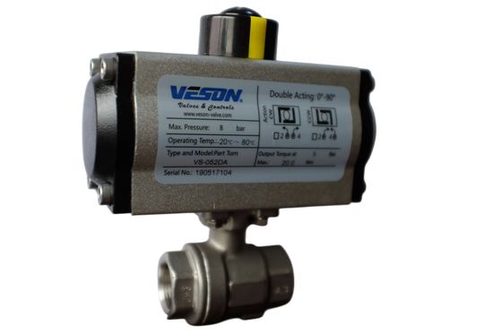 Pneumatic Ball Valve with 2-Piece Design 1000WOG and ISO5211 Standard for Reliable On-Off Control