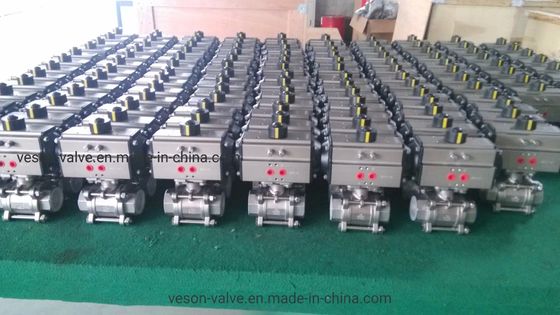 Pneumatic Actuated Ball Valve with 2-PC Screwed End and PN1.0-32.0MPa Pressure Rating for Industrial Use with 12 Months Warranty