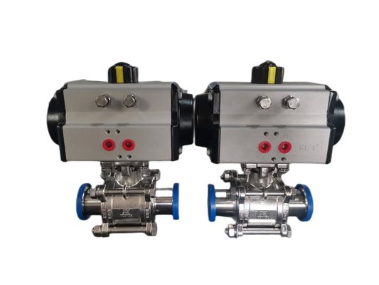 Pneumatic Ball Valve with Tri Clamp Connection Fireproof and Long Life Span for Industrial Usage
