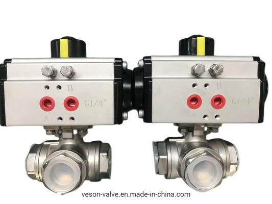 Aktuator Rak dan Pinion Pneumatik dengan Torsi Keluaran 70NM Tahan Korosi dan Koneksi Namur