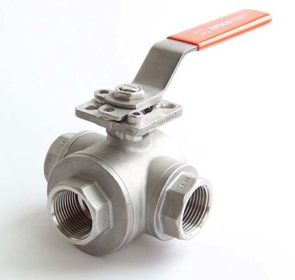 Pneumatic Actuated Three-Way T-Type Flanged Ball Valve dengan Kelas Tekanan 300lb dan Kursi A105+ENP+PEEK