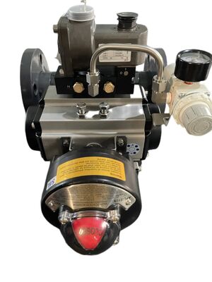 Katup Bola Pneumatik dengan Ujung Flange Penggunaan Industri Suhu Tinggi Katup Bola Plastik yang Diaktifkan