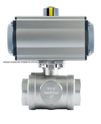Baja tahan karat 316 Full Port Pneumatic Ball Valve dengan ISO5211 Standard Flanged End