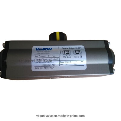 Aktuator Pneumatik Rak dan Pinion dengan Rotasi 0-180 Derajat dalam Konstruksi Aluminium