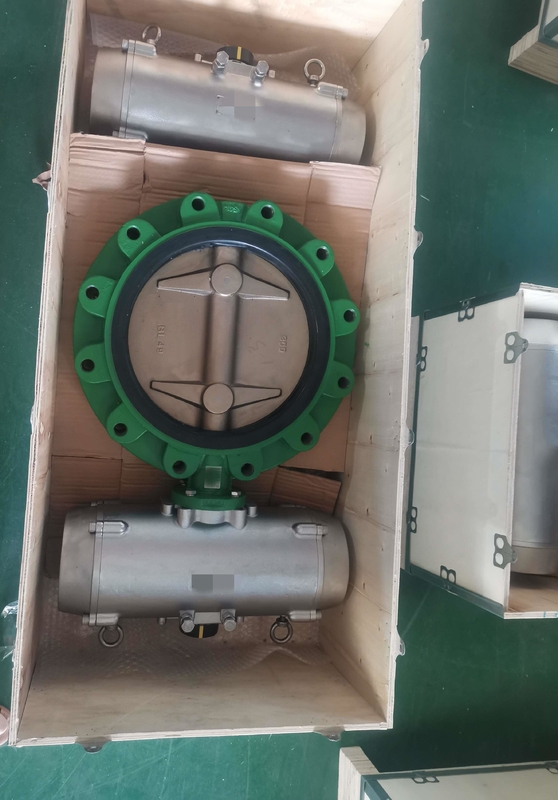 SS316 Actuated Butterfly Valve Alum Brz Plate Air Dioperasikan Untuk Marine Rig