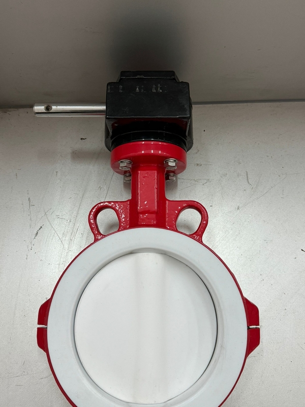 PFA dilapisi dan PTFE dilapisi klep butterly BFV Flanged Tipe Wafer Klep kupu-kupu Pneumatic On Off Valve