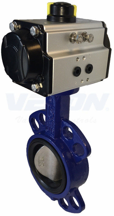 Pneumatic Cylinder Dioperasikan Butterfly Valve, Metal Seated Butterfly Valve Air Flow Control