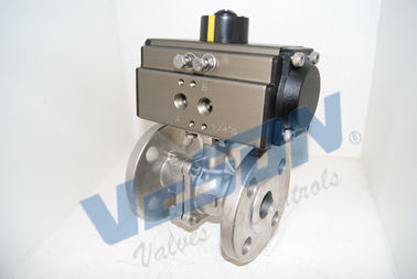 Full Bore ANSI Class Pneumatic Dua Arah Bergelang Ball Valve, Langsung Mount Air Dioperasikan Flanged Ball Valve