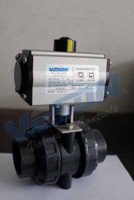 Aluminium Alloy Pneumatic Ball Valve Rotary Pneumatic Dioperasikan Ball Valve PVC UPVC Valve