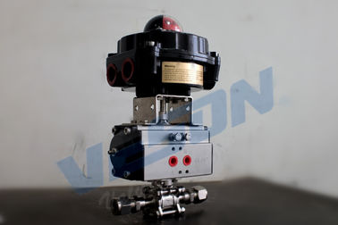 Industri Medis Pneumatic Air Control Valve / Sanitary Stainless Steel Ball Valve