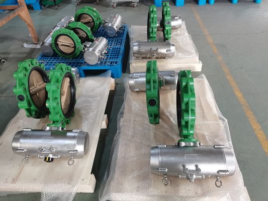Katup Kupu-kupu Pneumatik Industri Kelautan SS316 Untuk Katup Rig Air Laut Asin