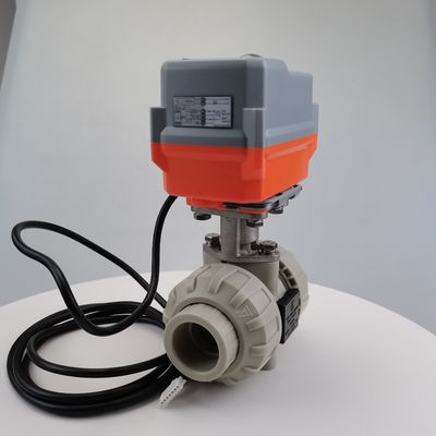 1.6MPa PPH UPVC Electric Actuated Ball Valve Ketahanan Aus katup motor mini