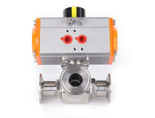 SS304 T Tipe Tiga Clamp Pneumatic Ball Valve 250mm Dienkapsulasi