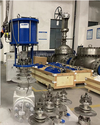 Single Pneumatic Linear Actuator Cryogenic Globe Valve dengan Spring Return Linear Pneumatic Actuator 200KN